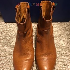 Madewell Leather Cognac Pull On Boots FIT LIKE 8.5